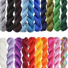 20m Braided 1mm Kumihimo Shamballa Nylon Cord - Pick your colour