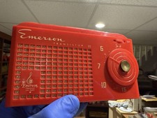 1956 Emerson 856 Transistor 2 Pocket Radio Cherry Red super deal, low price