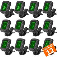 Guitar Tuner Clip On for Guitar, Bass, Ukulele, Violin, Banjo 12 Pack
