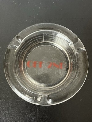 Vintage Man Cave Barware Off 2nd Kentucky Bar Ashtray Clear Glass 4 Slot Round