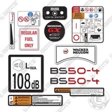 Fits Wacker Neuson BS50-4 Decal Kit  Rammer - 7 YEAR OUTDOOR 3M VINYL!