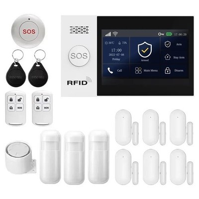 Komplettes Alarmsystem 4G WLAN Drahtloses Alarmanlage für Haus Wohnung mit Alexa