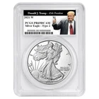 2021-W $1 1-oz T-2 Proof American Silver Eagle PCGS PR69DCAM Trump 45th