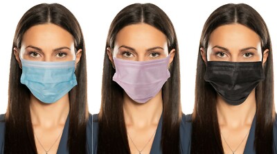 10 Einwegmasken OP Maske 3-lagig Blau Pink Schwarz Atem Nase Mund Gesichtsmaske