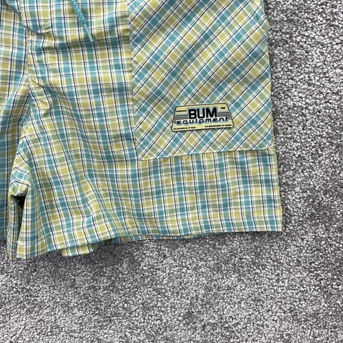Vintage B.U.M. Equipment Shorts Youth XL 14/16 Plaid Swim Chino BUM Girls 26x3 - Picture 2 of 14