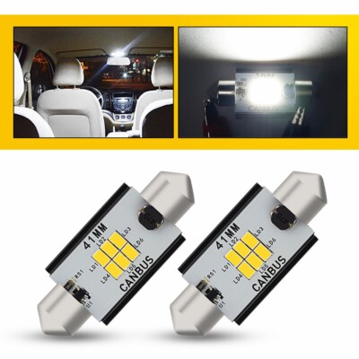 AUXITO CANBUS Light Dome 578 212-2 White LED Lamps For Chevy Silverado 1500 2500