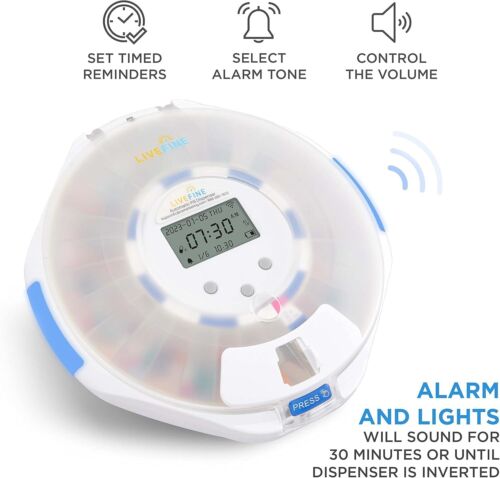 Smart WiFi Automatic Pill Dispenser Frosted Lid, 28-Day Medication Organizer - Picture 6 of 9
