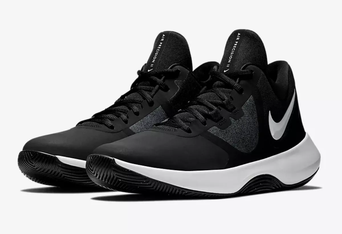  NIKE Men's Low-Top Sneakers Basketball Shoe, Black White, 5.5