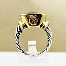 DAVID YURMAN 14K, Sterling Silver Amethyst Ring - Size 6.25