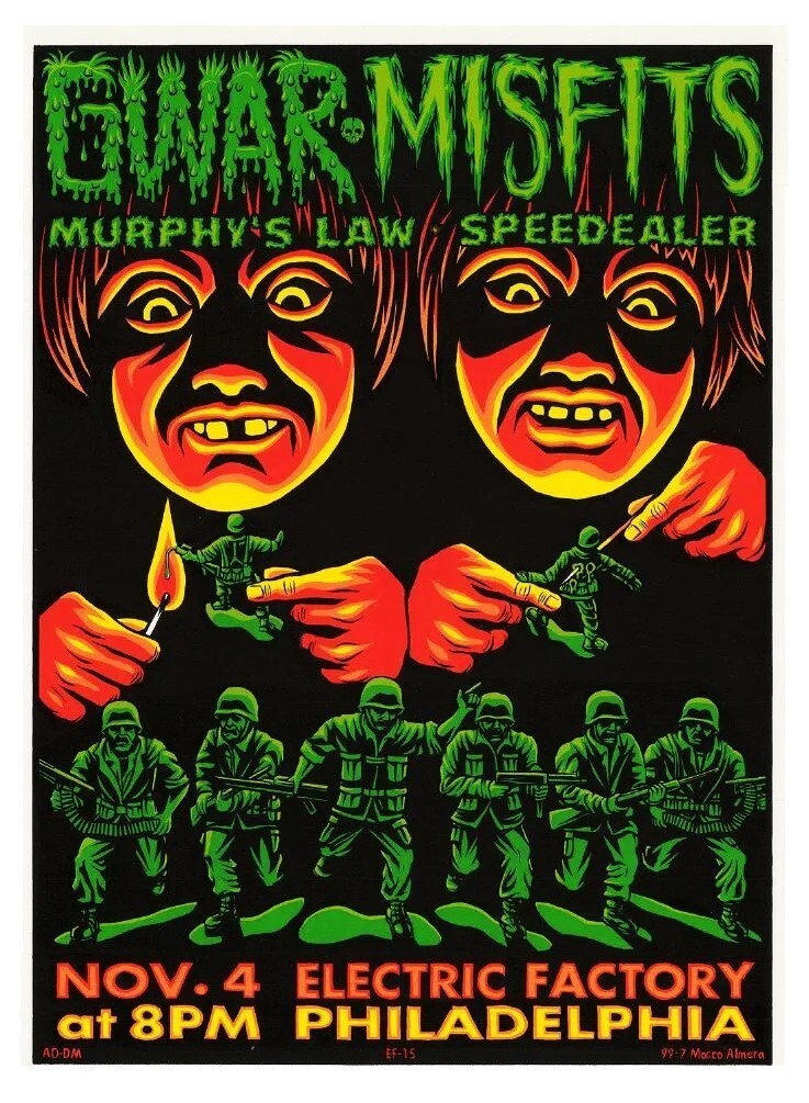 1999 MISFITS CONCERT POSTER WALL ART PRINT GWAR BAND OVERALL