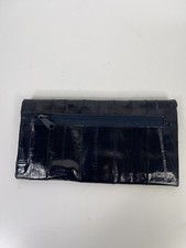 Vintage Blue Genuine Eel Skin Womens Wallet Lots of Compartments  So Soft