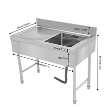 Freestanding Stainless Steel Sink Commercial Restaurant Sink Outdoor Sink