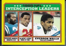 1986 Topps Interception Leaders #229 Everson Walls, Eugene Daniel, Albert Lewis