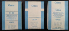 LOT of 3 1 BEP Money Straps Cash Currency Bands Bank Bills Holds 100 Notes