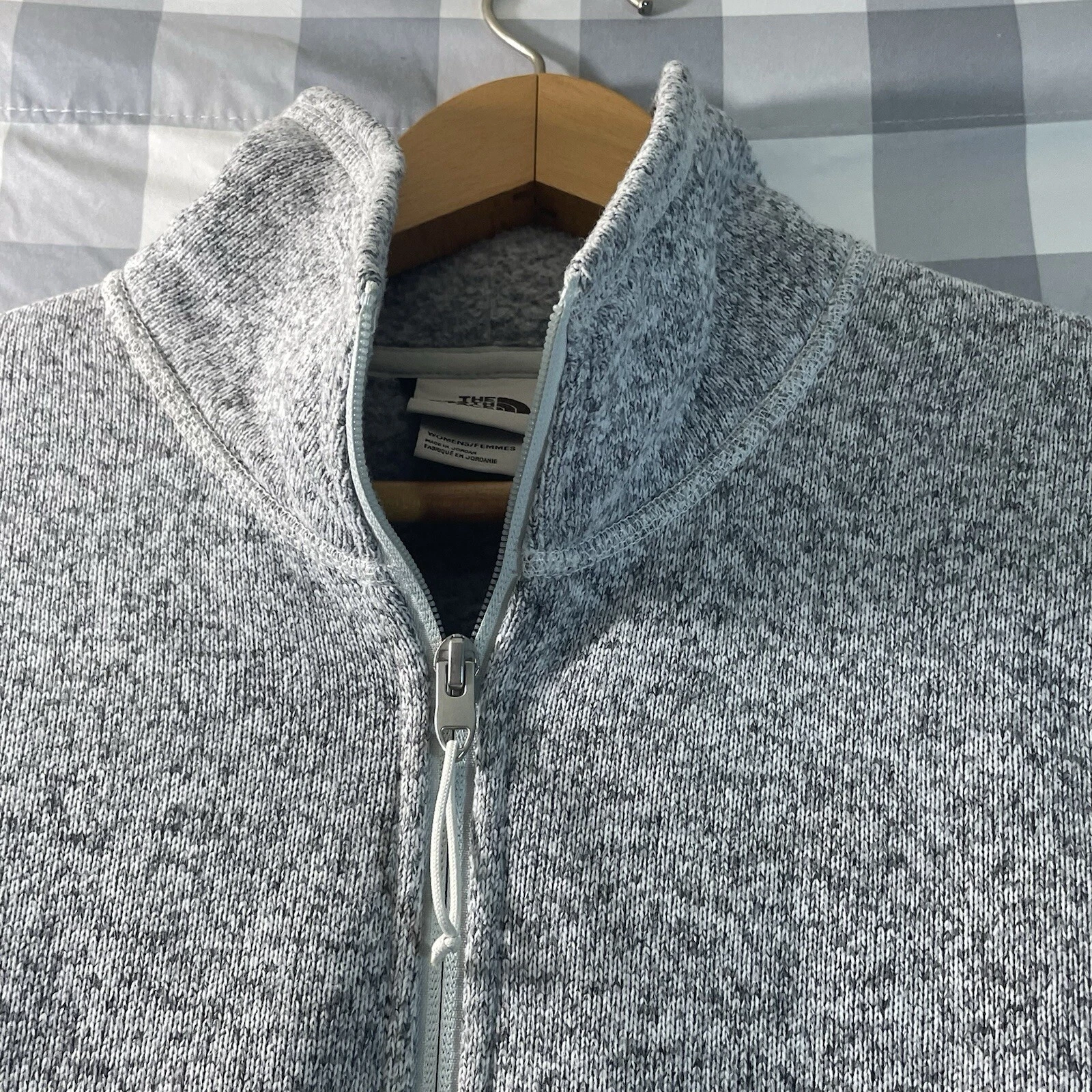 north-face fleece full-zip heather jacket