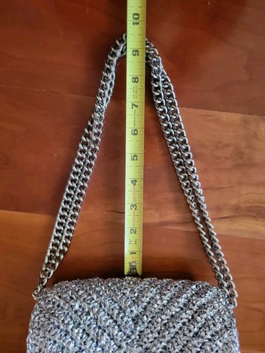 Noam Hazan Silver Metalic Crocheted Erin Bag With Tags And Dust Bag - Picture 9 of 9