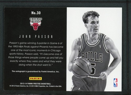2013-14 JOHN PAXSON AUTO PANINI PRESTIGE BONUS SHOTS AUTOGRAPHS - Picture 2 of 2