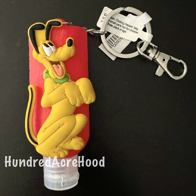 Disney Parks Pluto Hand Sanitizer Holder Keychain Bag Charm SEALED & REFILLABLE