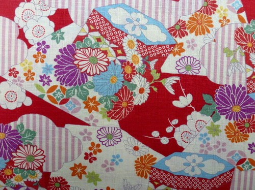 Beautiful Landscape Red Japanese Cotton Fabric (112cm per metre) - Picture 2 of 2