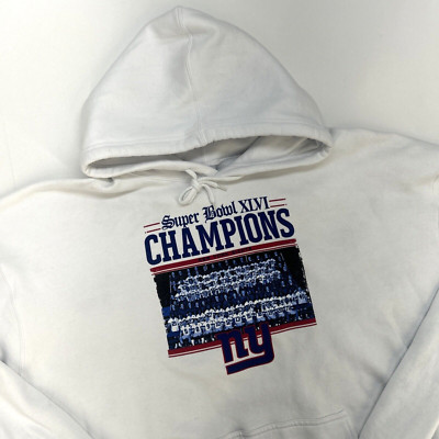 New York Giants Super Bowl XLVI Champs Pic Reebok Mens 3XL Hooded White