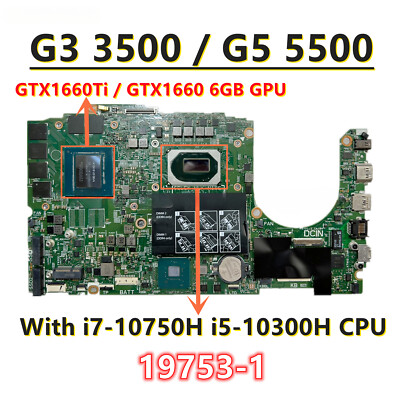 For Dell G5 5500 G3 3500 i5/i7 10th CPU GTX1660Ti 6GB GPU Laptop Motherboard