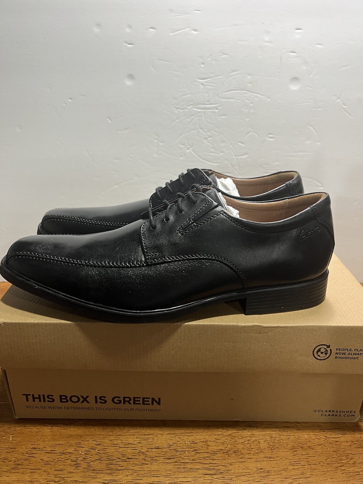 SAOLA Abito Oxford Clarks Tilden Walk stringato in pelle scarpe da uomo nero taglia 11 5 M