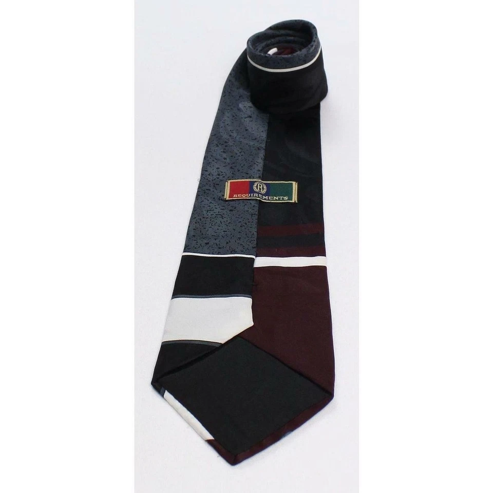 Corbata Requisitos Para Hombre Geométrica Regular Multicolor Negra Foto 2 de 3