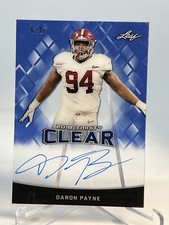 2018 Leaf Trinity Clear Auto Blue Daron Payne #CA-DRP Rookie Auto RC /25