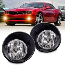 Fog Light Assembly Replacement For 2010-2013 Chevy Camaro With Black Bezel L+R
