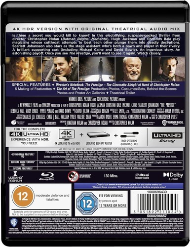 The PRESTIGE (Hugh Jackman, Christian Bale, Michael Caine) 4k Ultra HD Blu Ray - Picture 2 of 2
