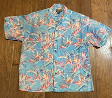 Vtg Pataloha Mens Small 100 Rayon Bird Of Paradise Hawaiian Shirt Pantagonia