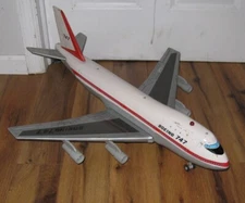 **REPAIR* VTG Large Battery Op MT Masudaya Modern Toys TIN Boeing 747 Plane Toy