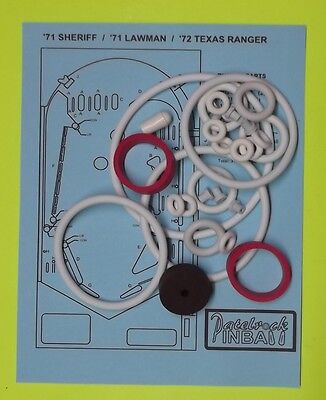 1972 Gottlieb Texas Ranger Pinball Machine Rubber Ring Kit