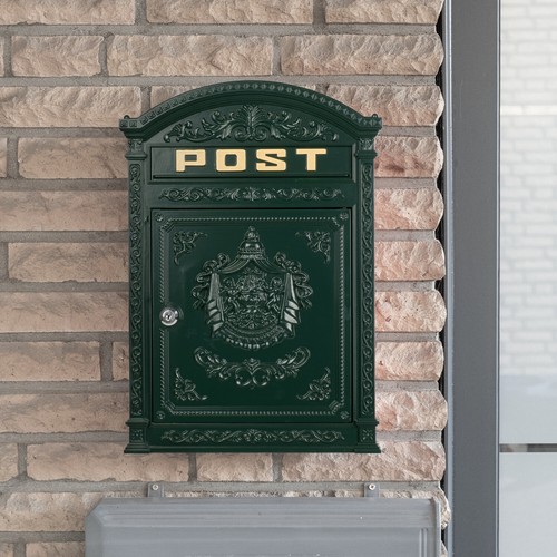 Briefkasten Englischer Postkasten zur Wandmontage grün Nostalgie Antik Stil - Bild 2 von 15