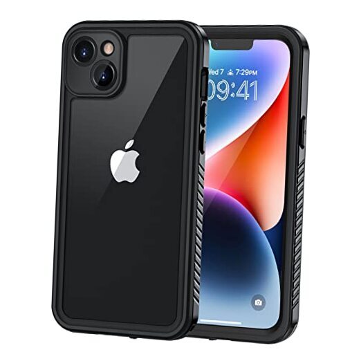 Lanhiem Case, IP68 Waterproof Dustproof Case with Built-in for iPhone 14 Black