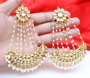 Details About Indian Ethnic Gold Plated Pearl Chand Wedding Bollywood Long Earrings Jewelry Details About Indian Ethnic Gold Plated Pearl Chand Wedding Bollywood Long Earrings Jewelry