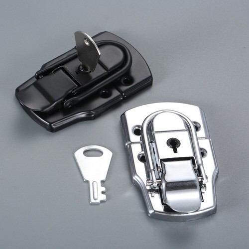 Silver/Black Latch Hasp 76*45mm Locker F Miniature Furniture Cabinet Jewelry Box - Picture 5 of 11
