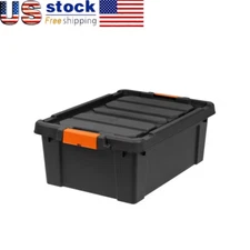 11.75 Gallon Heavy Duty Plastic Storage Bin Utility Tote Stackable Container New