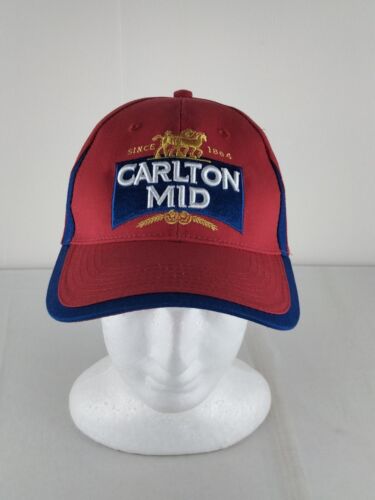 Carlton Mid Strength Beer Red Embroidered Adjustable CUB Promo Cap Hat  - Afbeelding 1 van 8