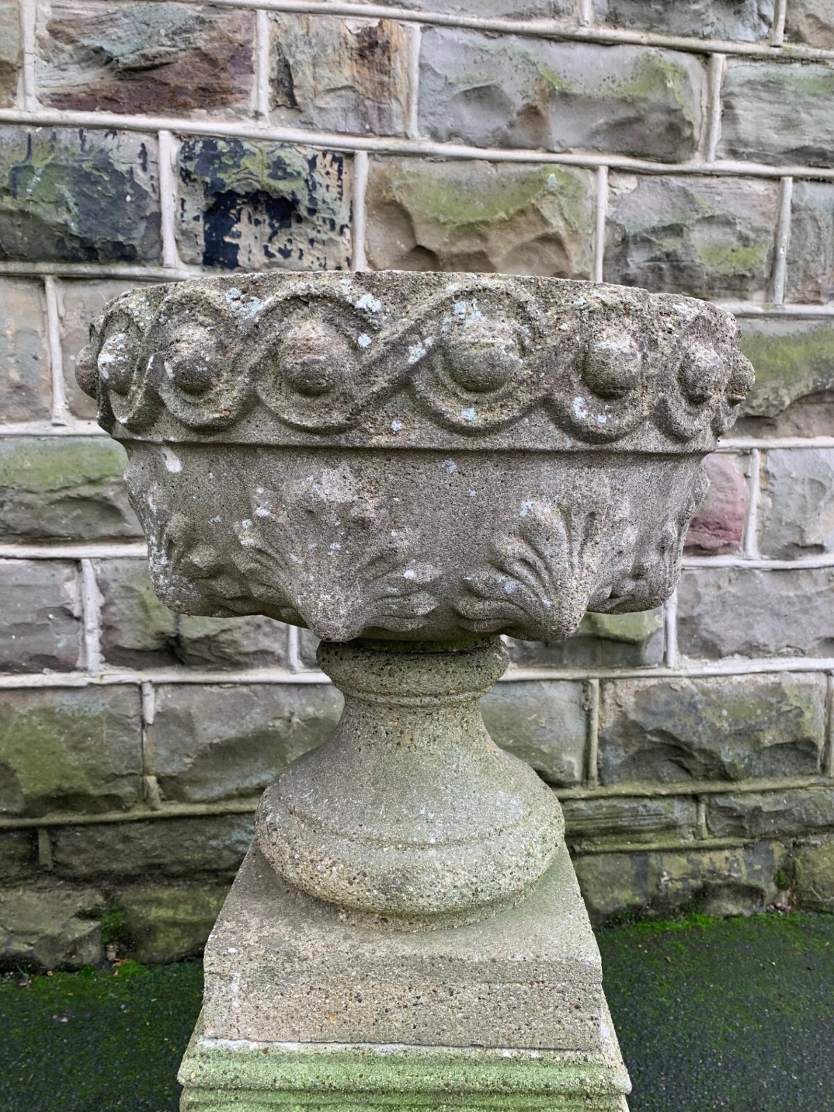 Pair of Weathered Garden Urns eBay