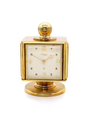 Imhof / Remembrance Table Clock with 8-Day Movement Weather Station Barometer Thermometer