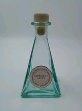 Aqua Glass Bottle With Cork Stopper, Pyramid Shaped, Vetreria Etrusca, 100ml