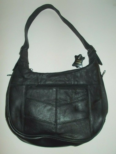 Black Leather Shoulder Bag Purse | eBay