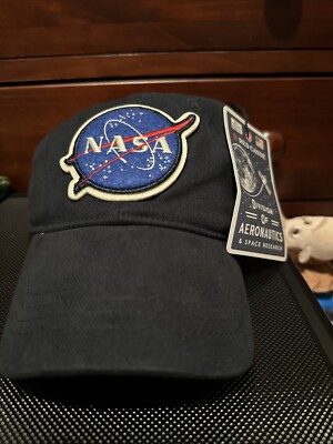 NASA Hat Adult Unisex One Size Cap Red Canoe Logo Hook Loop Outer Space