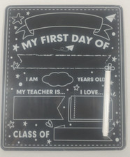 NEW My First / Last Day Of School Chalkboard Double Sided Sign 12 in X 10 in