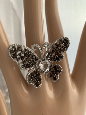  Yours by Loren Schmetterling Ring Sterlingsilber Rauchquarz & Weißer Topas HSN