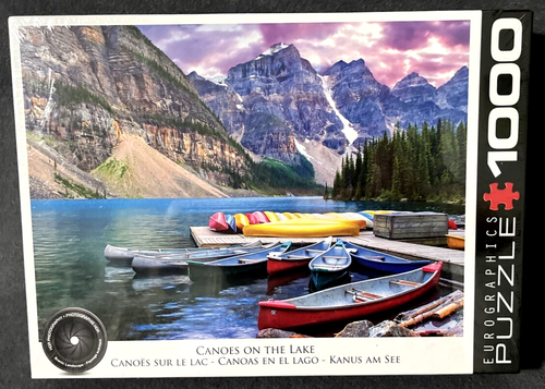 Two 1000 pc NIB USA Made Puzzle Bundle Duo: Canoes on The Lake and Dolce Vita - Picture 2 of 12