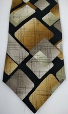 Arrow Men's 100% Silk Necktie brown black squares Fashion Accessory Made in USA