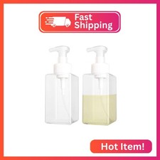2 Pack Foaming Soap Dispenser 15oz Refillable Foam Liquid Hand Soap Empty Plasti