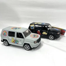 2 Sesame Street Rare Black & Grey Diecast SUV Pull Back Toys Cookie Monster, 5”